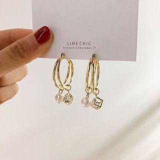 Hoop Earring Hoop Earring - Faux Pearl - One Size