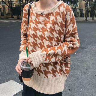 Houndstooth Sweater As Shown In Figure - One Size
