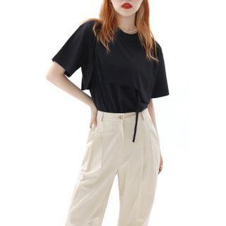 Cutout-layered T-shirt