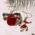 Asymmetrical Bow Santa Drop Earring