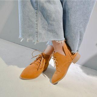 Lace-up Pointed Ankle Boots