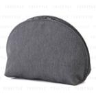 Muji - Polyester Round Pouch With Wide Opening (gray) 1 Pc