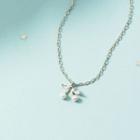 Rhinestone Faux Pearl Cherry Choker Necklace As Shown In Figure - One Size