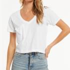 Short-sleeve V-neck Loose-fit T-shirt