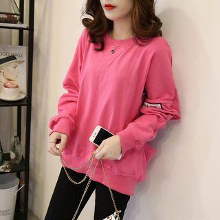 Long-sleeve Open-back Lettering Pullover