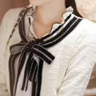Contrast-trim Tie-front Jacket