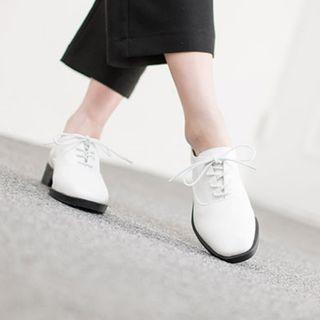 Faux-leather Lace-up Loafers
