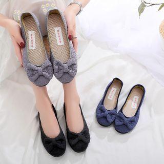 Floral Embroidered Bow Flats