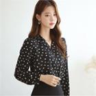 Tall Size Open-placket Heart-patterned Blouse