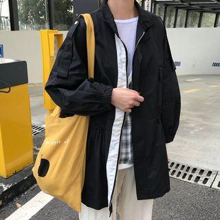 Contrast Trim Zip Utility Jacket