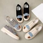 Canvas Patched Platform Sneakers