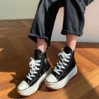 High-top Platform Canvas Sneakers