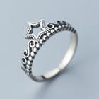 925 Sterling Silver Star Crown Open Ring S925 Silver - As Shown In Figure - One Size