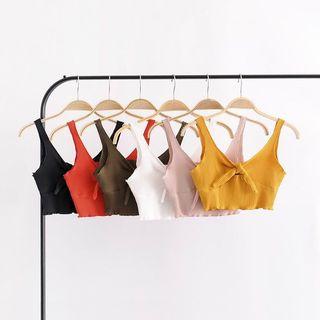 Sleeveless Knotted Cropped Top