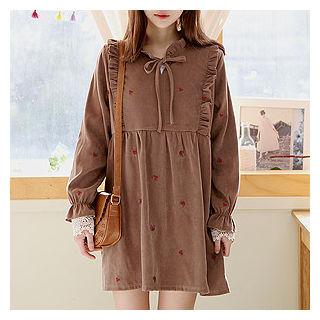 Tie-front Frill-trim Tunic