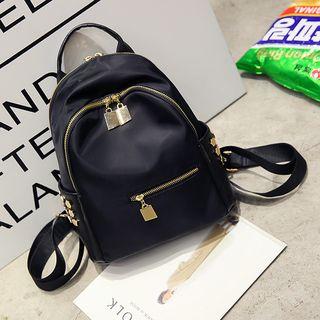 Nylon Backpack / Set: Faux Leather Backpack + Pouch + Card