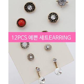 Antique Set: Ear Stud (10 Pcs) + Ear Jacket (2 Pcs)