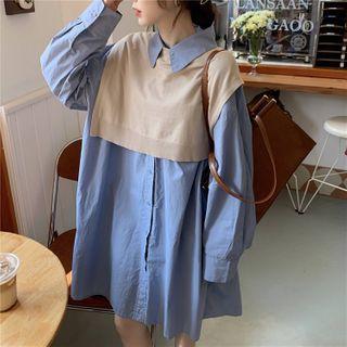 Long-sleeve Shirtdress / Cape