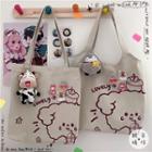 Dog Print Tote Bag / Bag Charm / Set