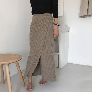 Rib Knit Maxi Skirt