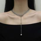 Couple Matching Pendant Chain Necklace Stainless Steel - One Size