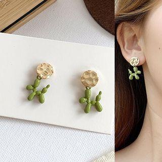 Balloon Dog Dangle Earring 1 Pair - Tea Green - One Size