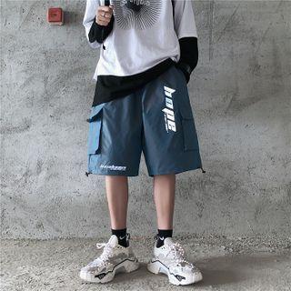 Reflective Lettering Cargo Shorts