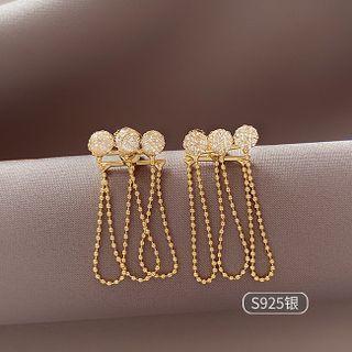 Rhinestone Chained Alloy Fringed Earring 1 Pair - Earring - Silver Needle - Gold - One Size