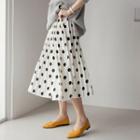 Pleated Dotted Skirt