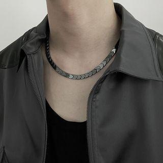 Plain Necklace Gunmetal - One Size