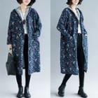 Printed Hooded Long Jacket As Shown In Figure - One Size