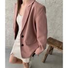 Plain Single-breasted Blazer / Spaghetti Strap Mini A-line Dress