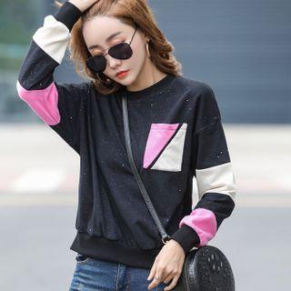 Color Block Glitter Sweatshirt