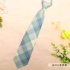 Plaid Neck Tie Jk052 - Blue - One Size