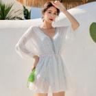 Set: Ruffle Bikini + Shirred Cover-up