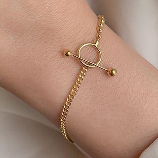 Alloy Geometric Bracelet 1 Piece - Silver - One Size