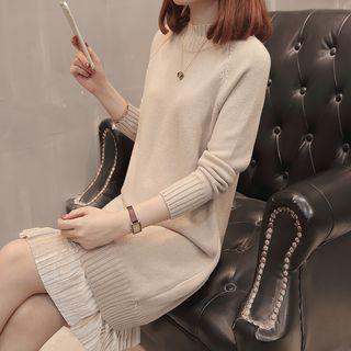 Long-sleeve Letter Knit Dress