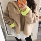 Color-block Fleece Zip Sweater