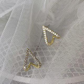 925 Sterling Silver Cz Stud Earring 1 Pair - Silver Needle - As Shown In Figure - One Size