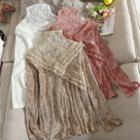 Lace Mock-turtleneck Long-sleeve Top