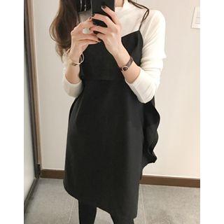 Spaghetti-strap Ruffle-trim Dress