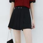 Asymmetric Pleated Mini A-line Skort