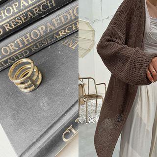Wide Tiered Ring Gold - One Size
