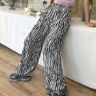 Zebra Print Wide-leg Pants