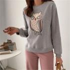 Owl Patch Napped Pullover