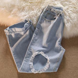 Heart Patch Loose-fit Jeans