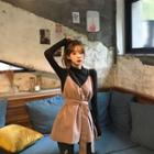 Set: Knit Top + Spaghetti Strap Sashed Top