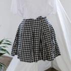 Pleated Gingham Skirt
