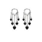 Heart Fringed Drop Earring