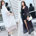 Flared-sleeve Patterned Long Light Jacket